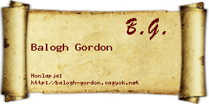 Balogh Gordon névjegykártya